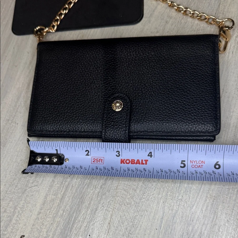 Coach Black Leather Wallet on Chain